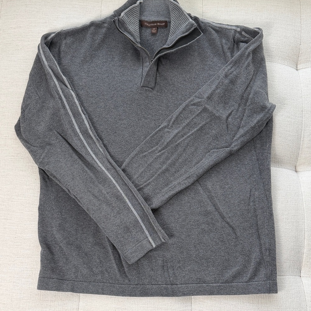 Charcoal Zip-Up Sweater for Men